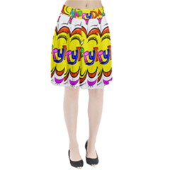 Abstract Wood Design Floor Texture Pleated Skirt by Celenk