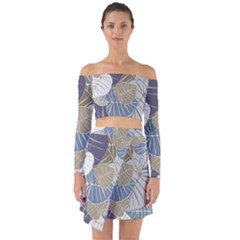 Ackground Leaves Desktop Off Shoulder Top With Skirt Set by Amaryn4rt