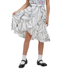 Contemporary-nature-seamless-pattern Kids  Ruffle Flared Wrap Midi Skirt by uniart180623