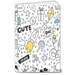 Set-cute-colorful-doodle-hand-drawing 8  X 10  Hardcover Notebook by uniart180623