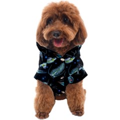Colorful-abstract-pattern-consisting-glowing-lights-luminescent-images-marine-plankton-dark Dog Coat by uniart180623