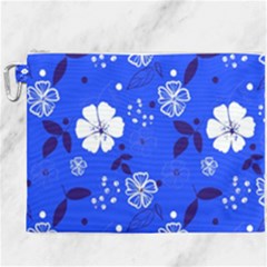 Blooming-seamless-pattern-blue-colors Canvas Cosmetic Bag (xxxl) by uniart180623