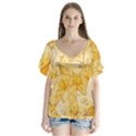 Cheese-slices-seamless-pattern-cartoon-style V-Neck Flutter Sleeve Top View1