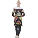 Vector-seamless-pattern-with-italian-pizza-top-view Longline Hooded Cardigan View2