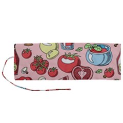 Tomato-seamless-pattern-juicy-tomatoes-food-sauce-ketchup-soup-paste-with-fresh-red-vegetables Roll Up Canvas Pencil Holder (m) by uniart180623