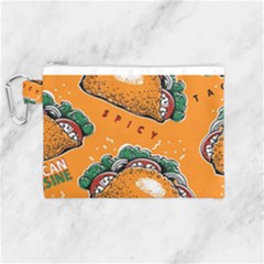 Seamless-pattern-with-taco Canvas Cosmetic Bag (medium) by uniart180623