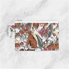 Natural-seamless-pattern-with-tiger-blooming-orchid Canvas Cosmetic Bag (small) by uniart180623