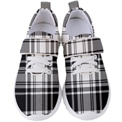 Pixel-background-design-modern-seamless-pattern-plaid-square-texture-fabric-tartan-scottish-textile- Women s Velcro Strap Shoes by uniart180623