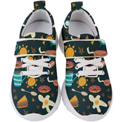 Seamless-pattern-with-breakfast-symbols-morning-coffee Kids  Velcro Strap Shoes by uniart180623