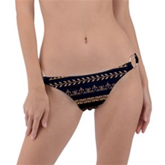 Set-antique-greek-borders-seamless-ornaments-golden-color-black-background-flat-style-greece-concept Ring Detail Bikini Bottoms by uniart180623