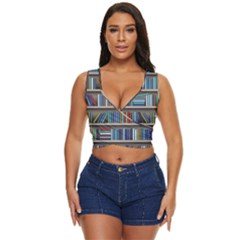 Bookshelf Women s Sleeveless Wrap Top by uniart180623