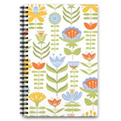 Seamless-pattern-with-various-flowers-leaves-folk-motif 5 5  X 8 5  Notebook by uniart180623