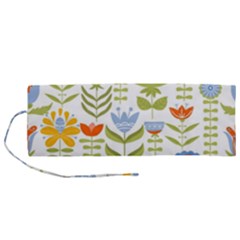 Seamless-pattern-with-various-flowers-leaves-folk-motif Roll Up Canvas Pencil Holder (m) by uniart180623