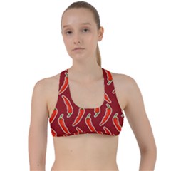 Chili-pattern-red Criss Cross Racerback Sports Bra by uniart180623