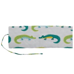 Cute-cartoon-alligator-kids-seamless-pattern-with-green-nahd-drawn-crocodiles Roll Up Canvas Pencil Holder (m) by uniart180623