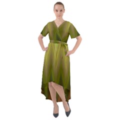 Zig Zag Chevron Classic Pattern Front Wrap High Low Dress by Celenk