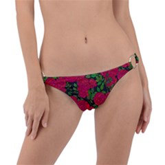 Seamless-pattern-with-colorful-bush-roses Ring Detail Bikini Bottoms by uniart180623