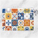 Mexican-talavera-pattern-ceramic-tiles-with-flower-leaves-bird-ornaments-traditional-majolica-style- Canvas Cosmetic Bag (XL) View2