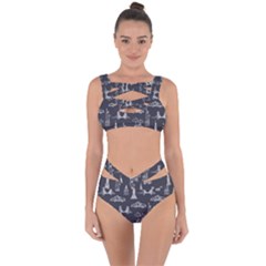 New York City Nyc Pattern Bandaged Up Bikini Set  by uniart180623