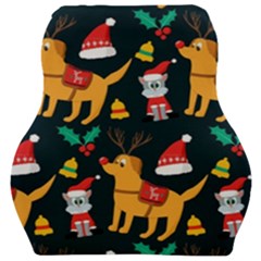 Funny Christmas Pattern Background Car Seat Velour Cushion  by uniart180623