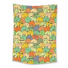 Seamless Pattern With Doodle Bunny Medium Tapestry by uniart180623