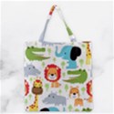 Seamless-pattern-vector-with-animals-cartoon Grocery Tote Bag View2