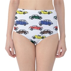 Cars-pattern Classic High-waist Bikini Bottoms by uniart180623