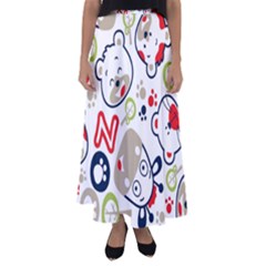 Animals-pattern Flared Maxi Skirt by uniart180623