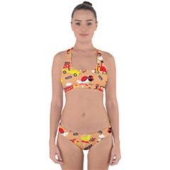 Seamless-pattern-cartoon-with-transportation-vehicles Cross Back Hipster Bikini Set by uniart180623