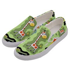 Seamless-pattern-with-wildlife-animals-cartoon Men s Canvas Slip Ons by uniart180623
