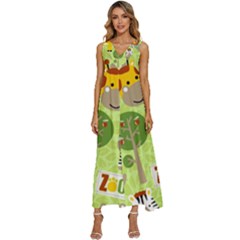 Funny-animals-cartoon V-neck Sleeveless Loose Fit Overalls by uniart180623