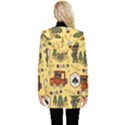 Seamless-pattern-funny-ranger-cartoon Button Up Hooded Coat  View2