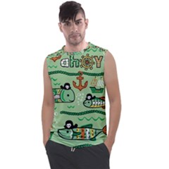 Seamless-pattern-fishes-pirates-cartoon Men s Regular Tank Top by uniart180623