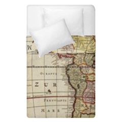 Vintage World Map Old  Globe Antique America Duvet Cover Double Side (single Size) by uniart180623