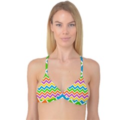Chevron-pattern-design-texture Reversible Tri Bikini Top by uniart180623