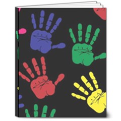 Handprints-hand-print-colourful 8  X 10  Hardcover Notebook by uniart180623