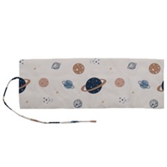 Space Planets Art Pattern Design Wallpaper Roll Up Canvas Pencil Holder (m) by uniart180623