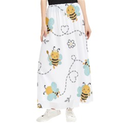 Bee Art Pattern Design Wallpaper Background Print Maxi Chiffon Skirt by uniart180623