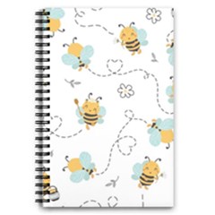 Bee Art Pattern Design Wallpaper Background Print 5 5  X 8 5  Notebook by uniart180623