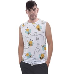 Bee Art Pattern Design Wallpaper Background Print Men s Regular Tank Top by uniart180623