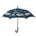 Flowers Pattern Floral Ocean Abstract Digital Art Hook Handle Umbrellas (Medium) View3