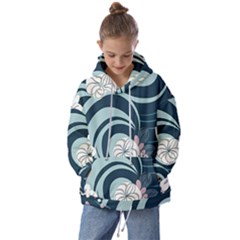 Flowers Pattern Floral Ocean Abstract Digital Art Kids  Oversized Hoodie by uniart180623