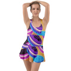 Cookies Chocolate Cookies Sweets Snacks Baked Goods Food Ruffle Top Dress Swimsuit by uniart180623