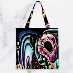 Garden Flower Nature Digital Art Abstract Zipper Grocery Tote Bag by uniart180623