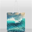 Waves Ocean Sea Tsunami Nautical Painting Full Print Rope Handle Tote (Large) View1
