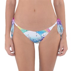 Rainbow Fun Cute Minimal Doodle Drawing Arts Reversible Bikini Bottoms by uniart180623