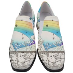 Rainbow Fun Cute Minimal Doodle Drawing Arts Women Slip On Heel Loafers by uniart180623