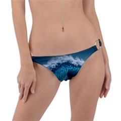 Tsunami Waves Ocean Sea Water Rough Seas Ring Detail Bikini Bottoms by uniart180623