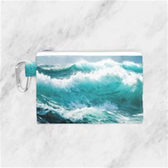 Waves Ocean Sea Tsunami Nautical Blue Sea Canvas Cosmetic Bag (small) by uniart180623