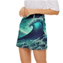 Ai Generated Waves Ocean Sea Tsunami Nautical Fantasy Mini Front Wrap Skirt View2